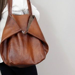Large, oversized leather bag